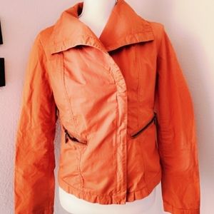 Michael By Michael Kors Orange & Gold Moto Jacket